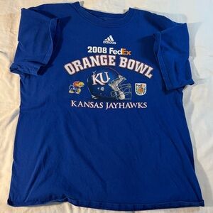 Adidas 2008 NCAA Orange Bowl Jayhawks tee shirt.